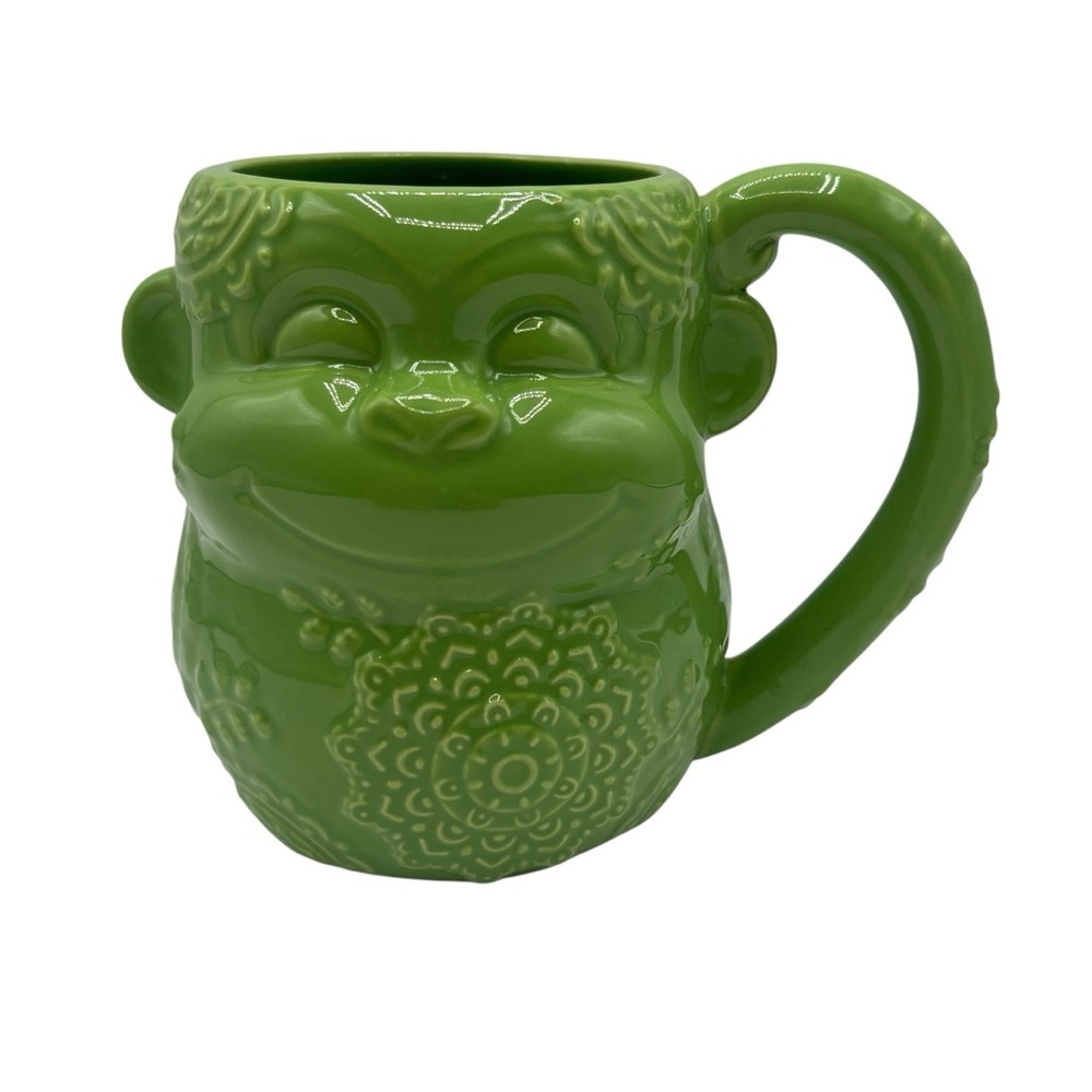 Tara At Home Mila Monkey Green Large 20oz Coffee Cups Mug